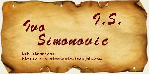 Ivo Simonović vizit kartica